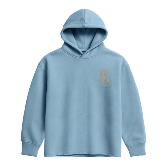 Light Blue Raw Edge Hoodie
