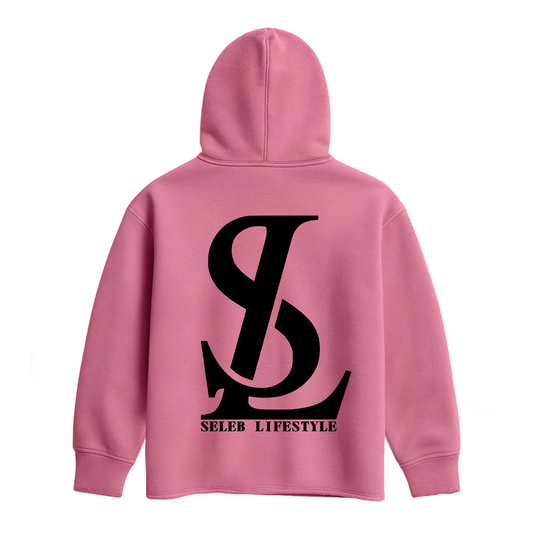Pink Raw Edge Hoodie